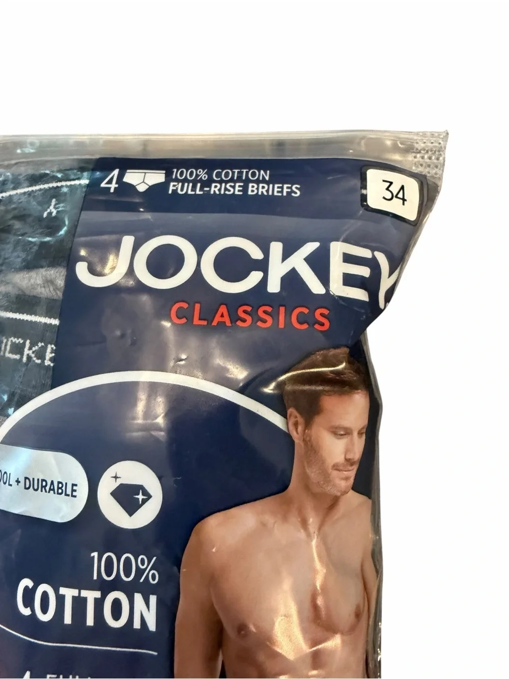 Jockey Classics 100% Cotton Full-Rise Briefs 4 Pack Stay Cool Size 34 New Grey